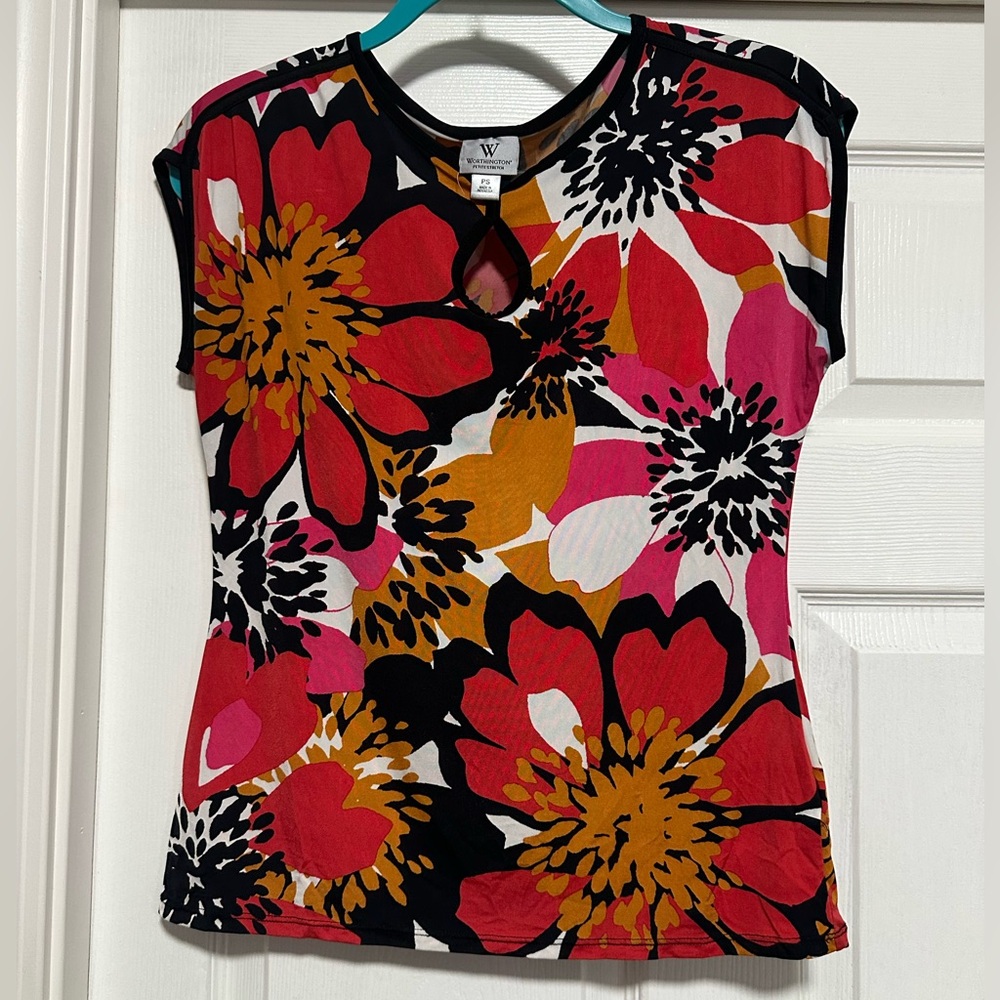 Worthington Colorful Sleeveless Soft & Stretchy Blouse Women's PS